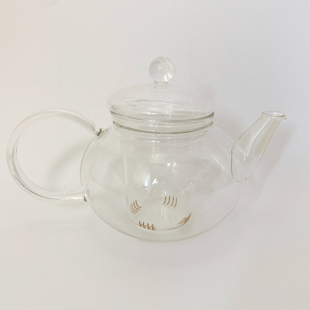 Vintage JENAER GLAS Clear Glass Teapot Lid and Infuser Strainer from Germany